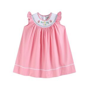 Lil Cactus Girls  Smocked Bishop Dress, Pink